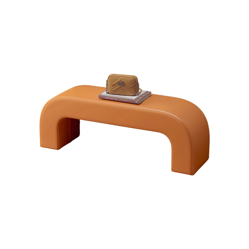 Banc de rangement rembourré en similicuir Light Luxury Home, Orange