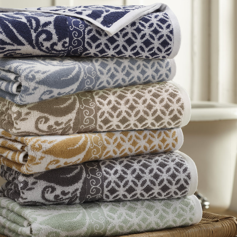 Modern Threads Gold Cotton Jacquard Towel Set - 6 Pieces
