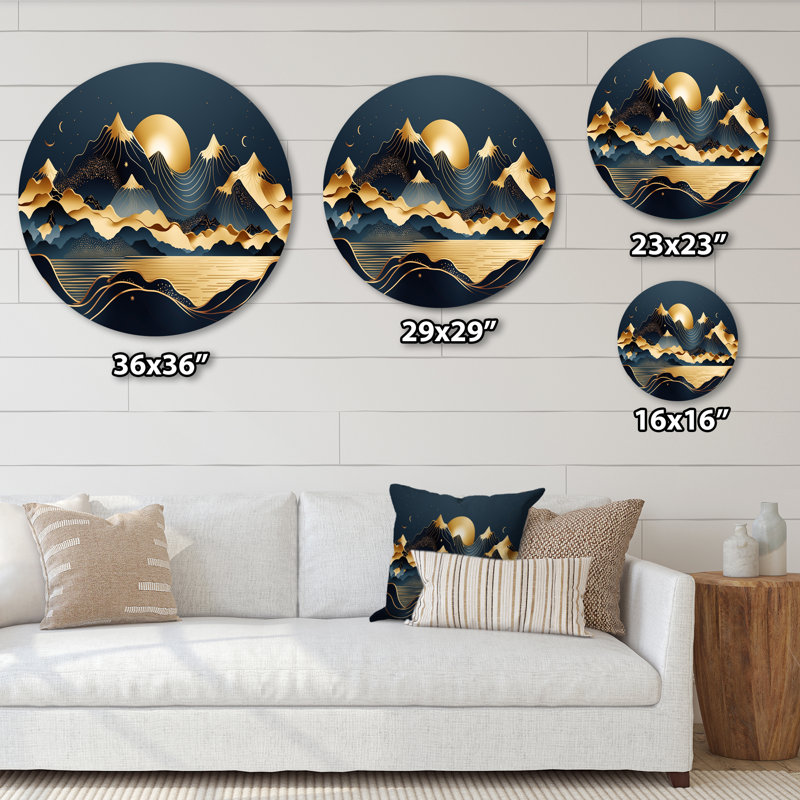Stonehouse Gold Minimalist Mountains II, H 36 po x l 36 po x P 1 po