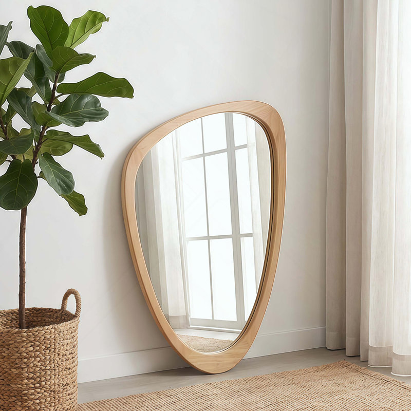 Miroir décoratif irrégulier, 30 po x 20 po, Chêne