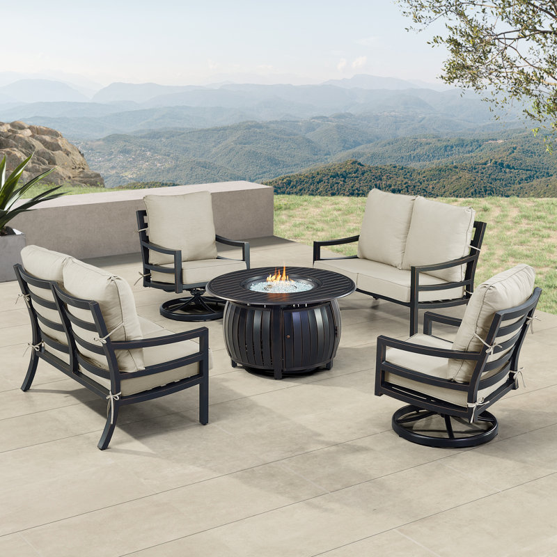 Ferrino Outdoor 7 - Piece Conversation Set, Light Gray