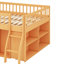 Grand lit mezzanine avec tablettes de rangement et armoire, structure de lit mezzanine basse en bois avec lumière DEL et échelle, espace spacieux sous le lit-1296910354-1296910349