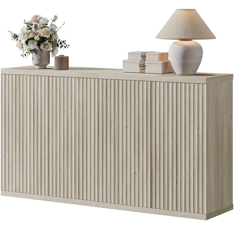 Armoire d'appoint avec tablettes réglables Cesiro, Gris / gris / chêne blanc, 2