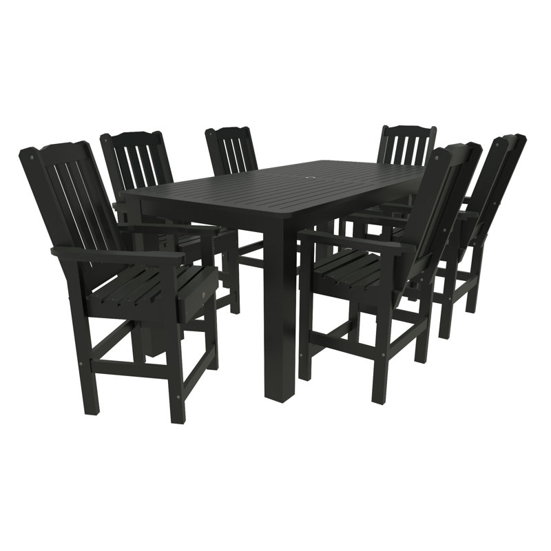 Ensemble repas pour 6 personnes Kile, Noir, L 72 po x l 42 po x H 30 po
