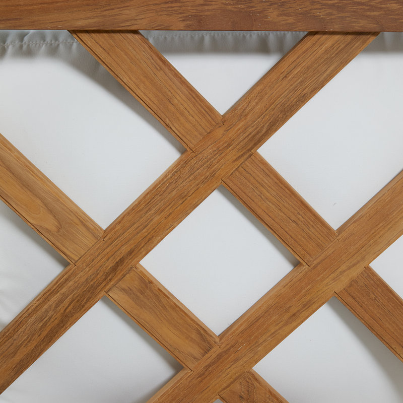 Haley Teak Patio Chair with Cushions, Natural Teak, Natural White, No welt + Standard fill