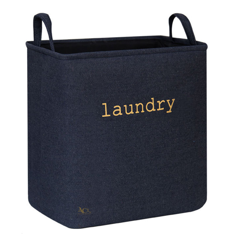 Latitude Run Fabric Decorative Basket, Navy Blue