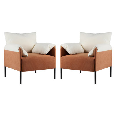 Fauteuil d'appoint rembourré 27,5 po en chenille douce et moderne avec accoudoirs rembourrés