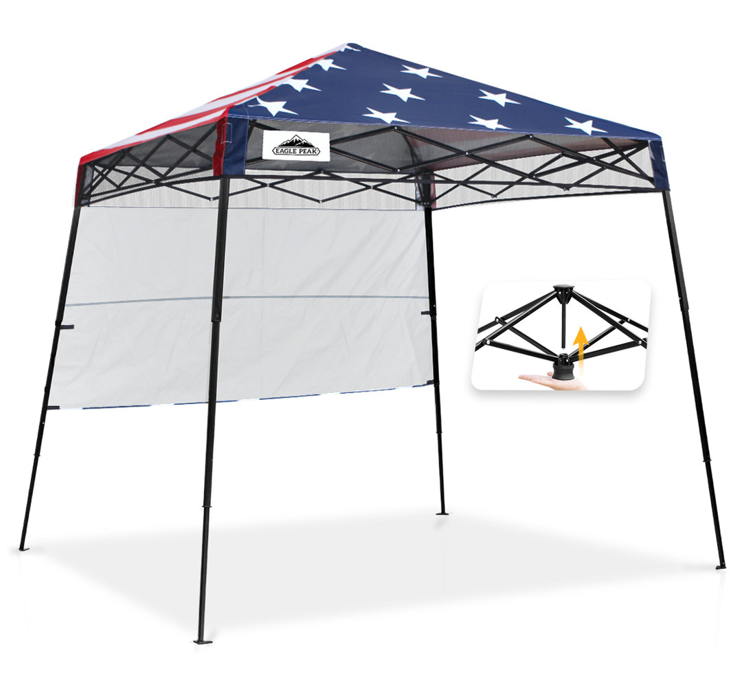Pop Up Canopies Adventure 8 Ft. W x 8 Ft. D Slant Leg Steel Party Tent EAGLE PEAK