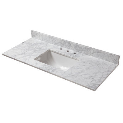 Dessus de meuble-lavabo de salle de bain simple 49 po marble