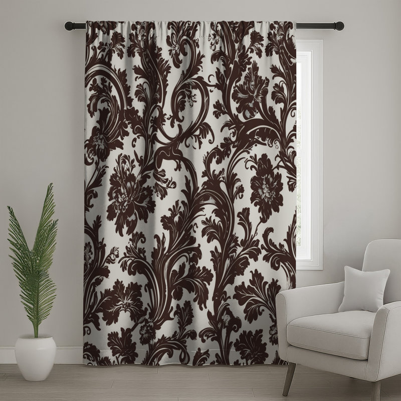 Rideaux à motif floral damassé, voilages et voilages à motif damassé - 1 panneau, 50" x 80" - 1 Panel, Sheer