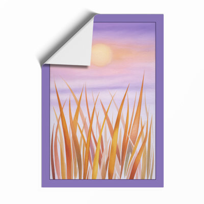Golden Grass At Sunrise Botanical - Print