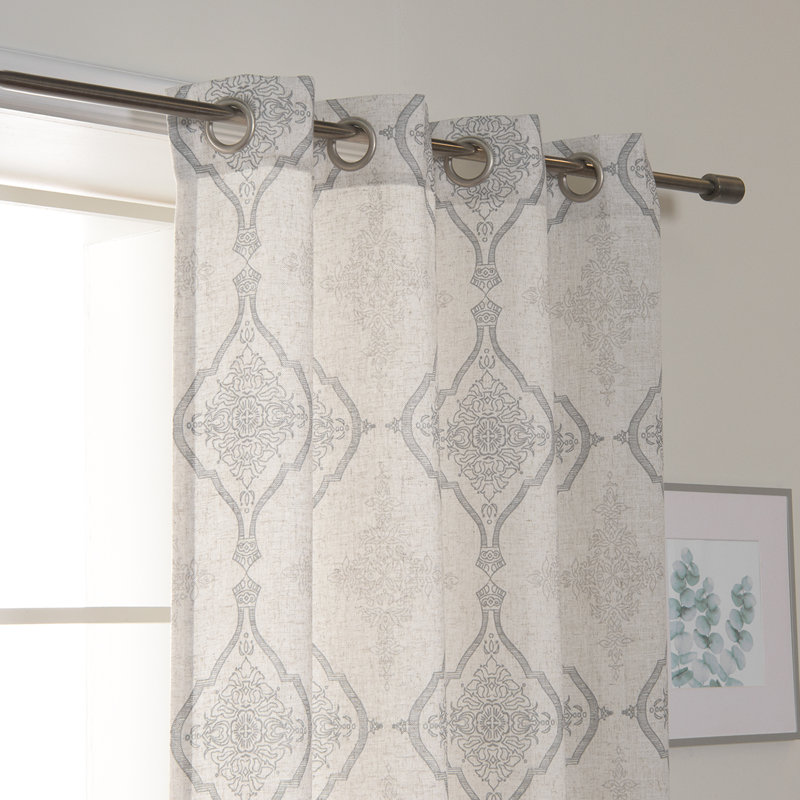Futrell Semi Sheer Curtain Panel Pair, Gray
