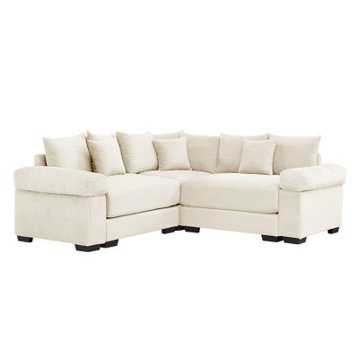 79" L-Shaped Corduroy Upholstered Sectional
