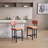 Upholstered Fabric Counter Height Barstool with Black Metal Legs for Dining Room/Kitchen Island/Bar-1883469826