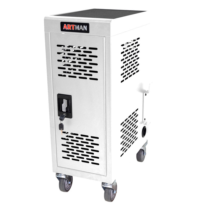 Armoire de chargement verrouillable à 16 compartiments pour ordinateur portable, Chromebook - Blanc, Blanc