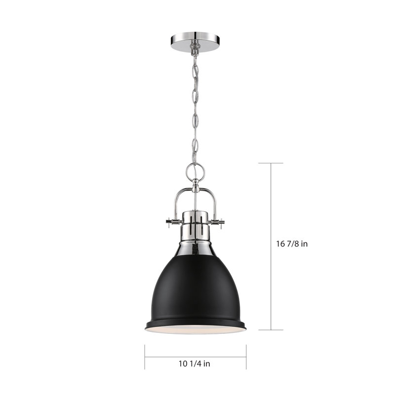Clairview 1 - Light Single Pendant, Polished Nickel/Matte Black