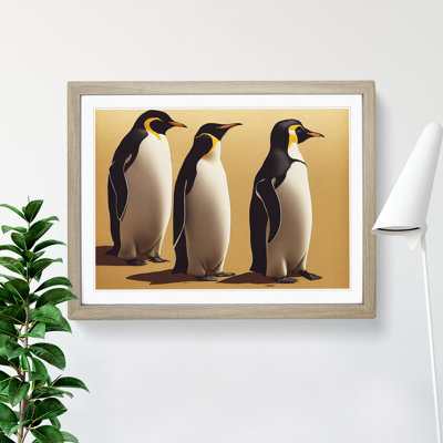 XH1022-9228X Trio of Penguins 1 Piece Single Picture Frame Wall Art