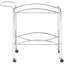 Chariot-bar rectangulaire à 2 tablettes, tablette en verre pour le décor de la salle à manger, mouvement sans effort avec tablette à chariot lisse, style moderne dans la pièce, mobilité facile