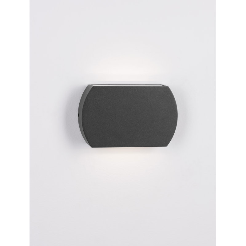 Black Integrated LED Outdoor Armed Sconce