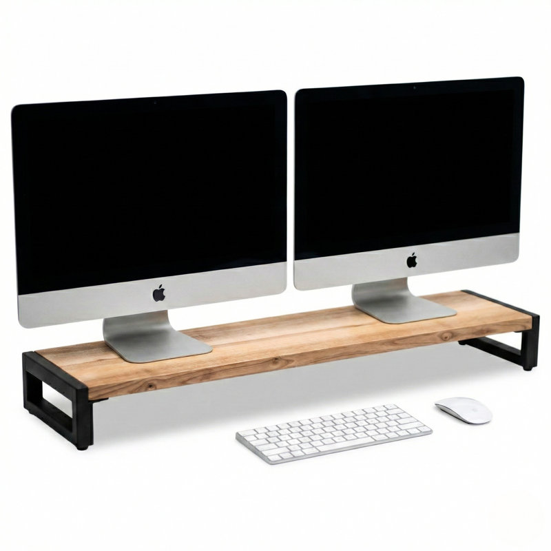 Solid Oak Wood Monitor Riser For Desk