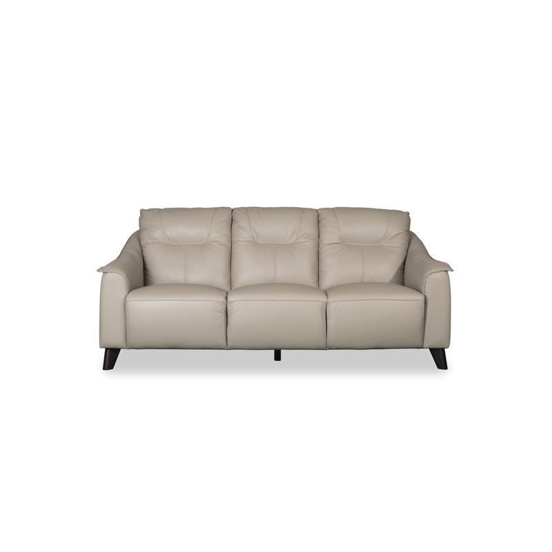 Naples Genuine Leather Sofa, Cream, 3