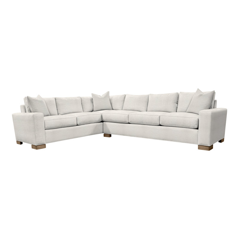 Canapé modulaire 2 pièces American Bungalow Claremont, Mélange de lin parchemin Nadia, Hampton