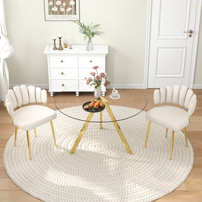 Round Glass Dining Table Set