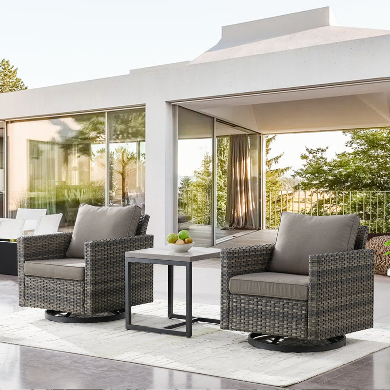 Nazime 2 Person Seating Group with Cushion, Gray, Gray