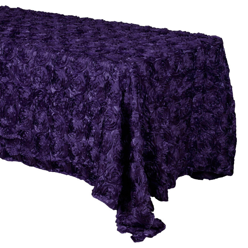 Silvie Floral Polyester Tablecloth, Eggplant, 60" x 48"