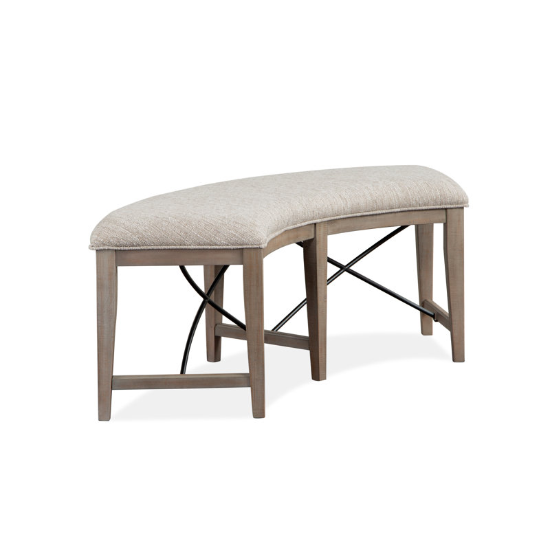 Ariyal Solid Wood Bench, Light Gray