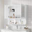 Armoire à pharmacie à miroir de 30 pouces avec tablettes ouvertes, tablette réglable, armoire de rangement pour salle de bain-677768888