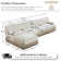 Boneless L-shaped, breathable, comfortable fringe-trimmed sofa