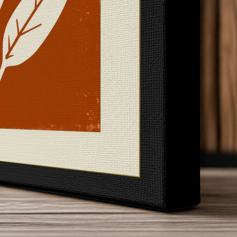 Daisy Linocut Botanical - Wrapped Canvas, 30x20 - 76.2 x 50.8 cm, Black Border
