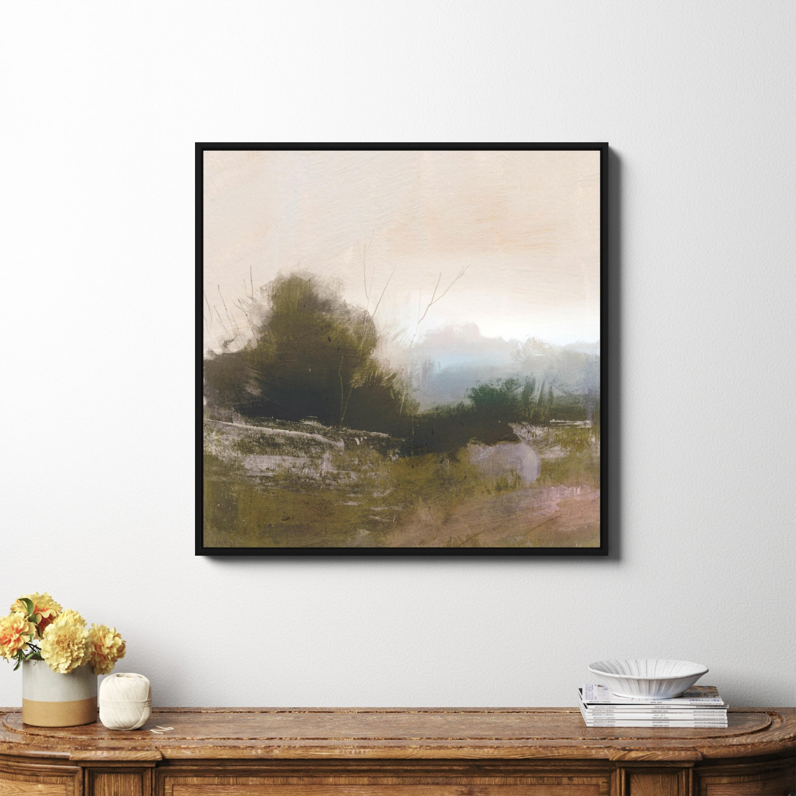 Spring Farm by Dan Hobday Art, Black Framed Canvas, No, 36" H x 36" W x 2" D