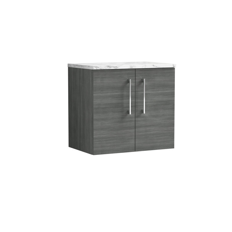 Arno 23.82cm Single Bathroom Vanity Base Only, Anthracite Woodgrain