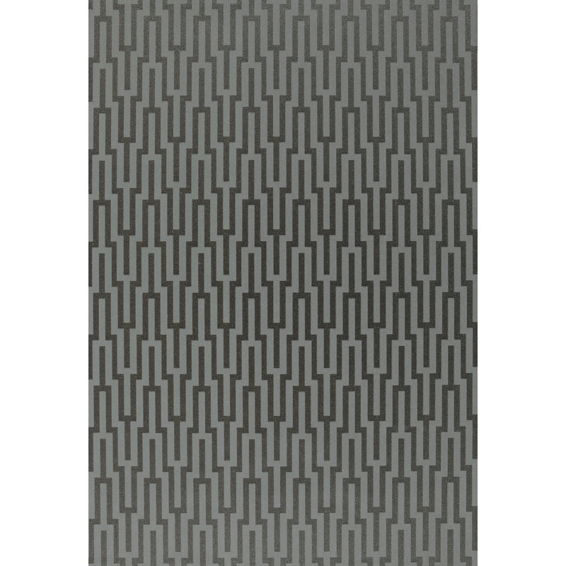 Metropolitan Fret Wallpaper, Black Pearl