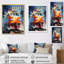 Abstrait train vibrant mouvement III - art mural moderne sur toile-578854493-578854481