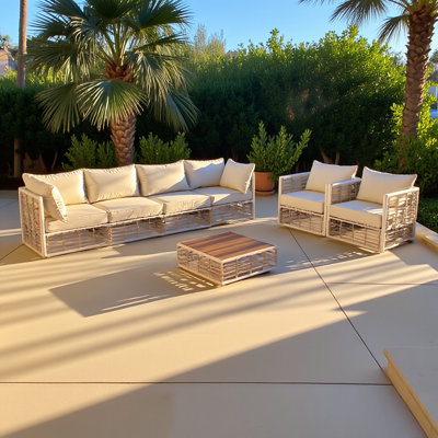 Ensemble de canapé modulaire de patio en métal 7 pièces Modern Minimalist