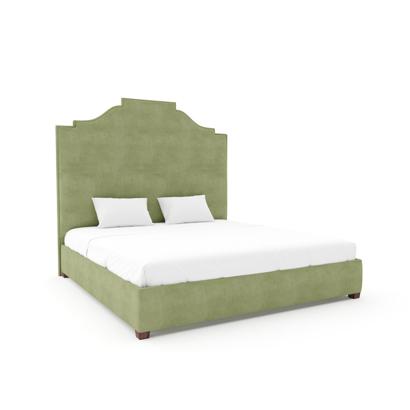 Nina Bed With 11" Rails, Posh Life Performance Velvet Dove, Espresso, King