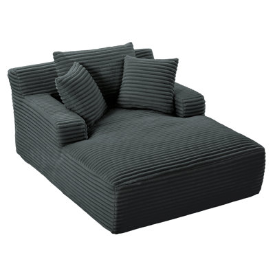 66" Modern Corduroy Oversized Chaise Lounge Sleeper Sofa Cloud Couch Chair For Indoor Use