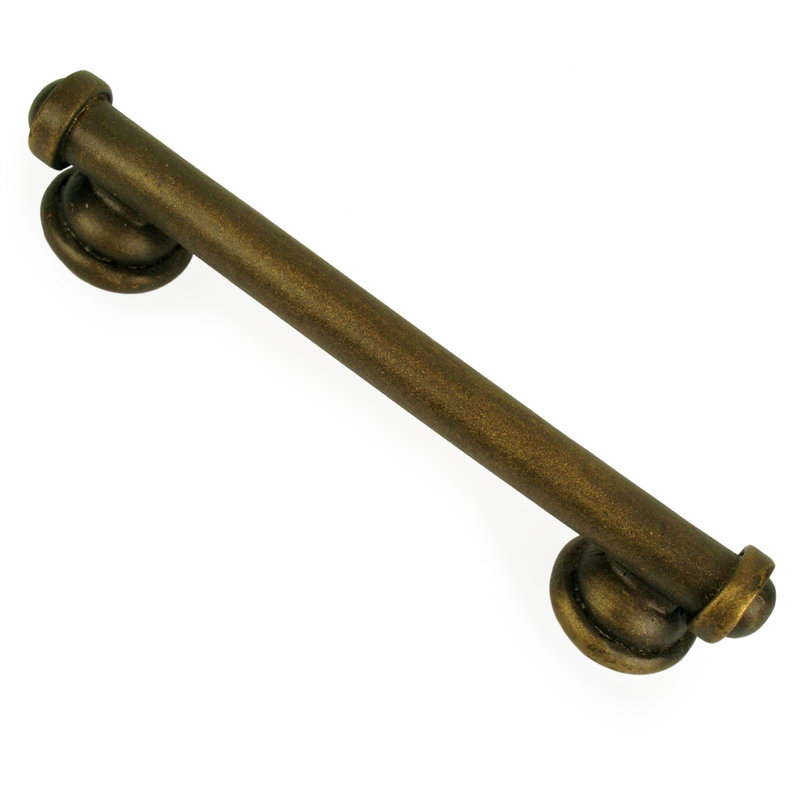 Poignée barre Une Grande, Bronze frotté, 3"
