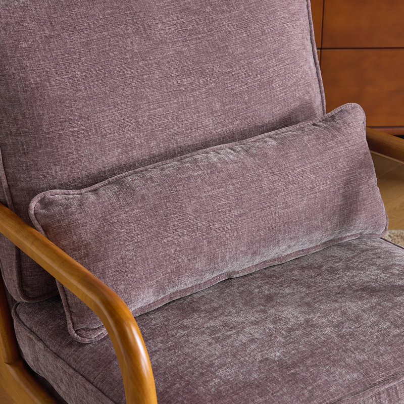 Fauteuil en chenille Mid-Century, Violet