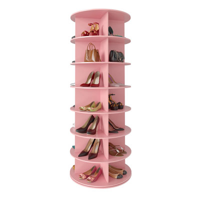 7-Tier 360° Rotating Shoe Rack Tower, Spinning Lazy Susan Shoe Storage Carousel for Closet Entryway