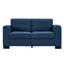 Salon bleu rembourré de 67,7 po avec porte-gobelet et rangement, support de rangement confortable avec coussins à ressorts hélicoïdaux, pieds en bois massif-121105348