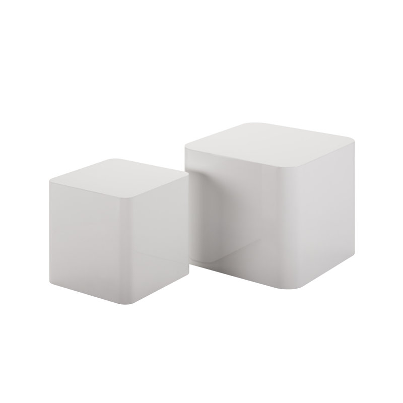 Kelby End Table Set, Matte White