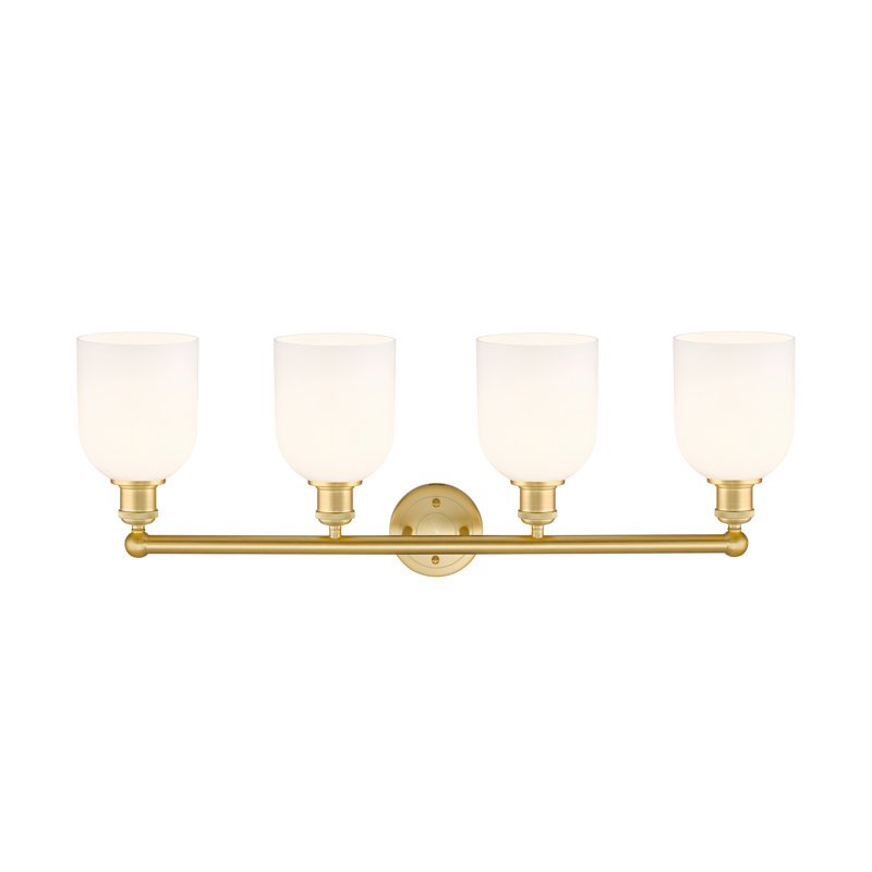 Odaniel 4 - Light Dimmable Vanity Light, Gloss White, Satin Gold