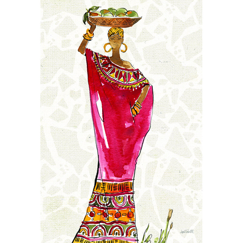 Flair africain, H 30 po x l 20 po x P 1,25 po