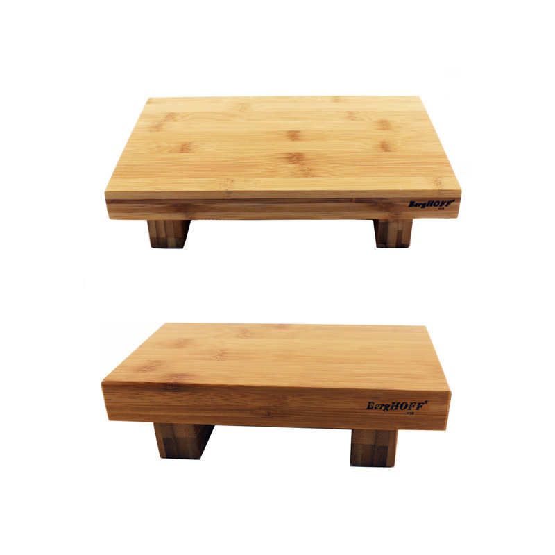 Ensemble de plateaux à sushi en bambou 2 pièces, 8 po et 10 po