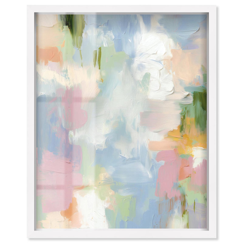 Décoration murale de chambre à coucher «Springtime Hues II» par Art Remedy, cadre blanc, 36 x 45, H 46 po x l 37 po