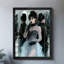 «Black», encadré noir, rétro, gothique romantique, dames et crâne, art mural, impressions de style rétro-2087298097